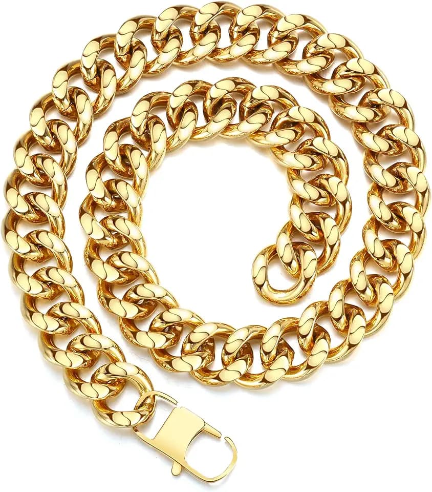FEEL STYLE Chunky Gold/Silver Necklace for Women - Stainless Steel Chain