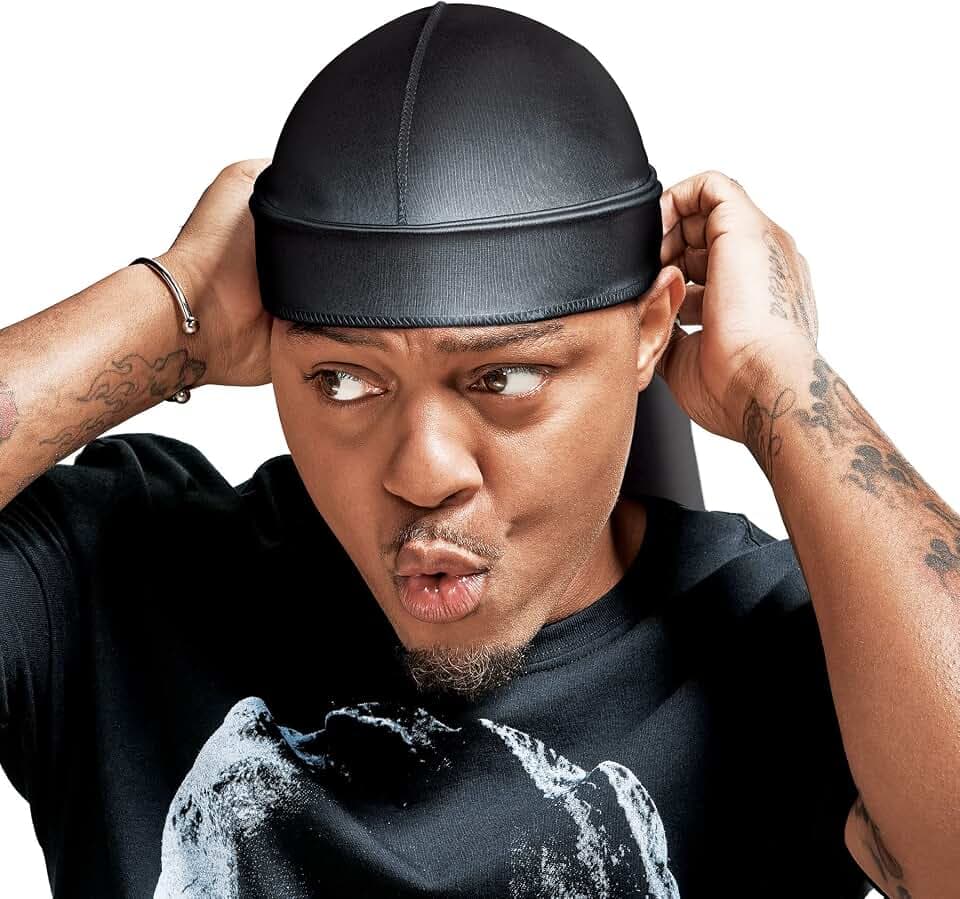RED by Kiss Bow Wow X Power Wave Extreme Shine Silky Durag für Herren Wellen Silky Doo Rag (Anthrazit)