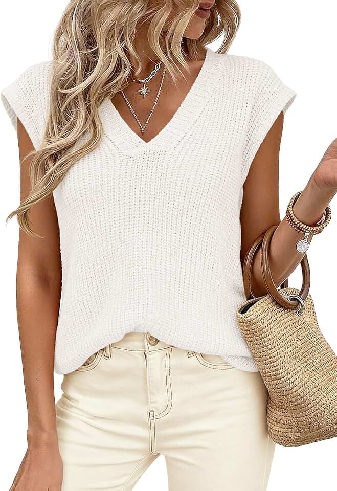 PRETTYGARDEN Women's Cap Sleeve Sweaters Vest Summer Tops