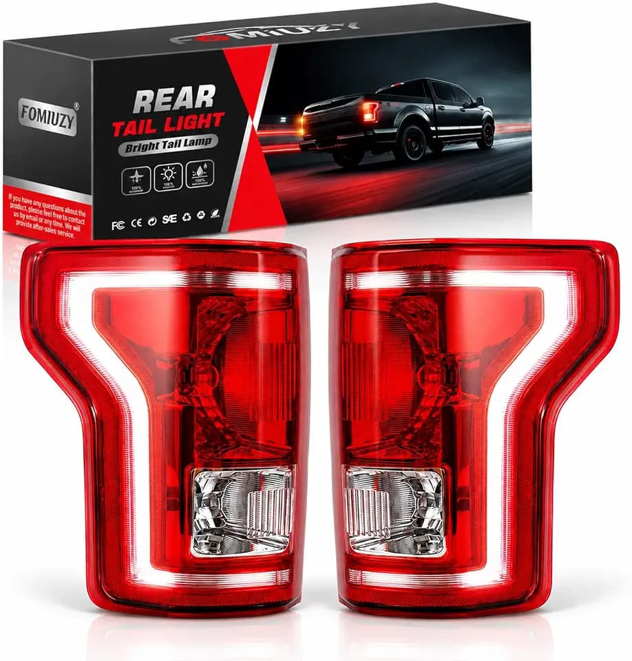 Tail Lights Assembly Fit Ford F150 F-150 XLT 2015 2016 2017 Rear Left Driver Right Passenger Taillight Brake Turn Signal Back Up Cover Replaces FO2800239 FO2801239(Harness & Bulb Included)