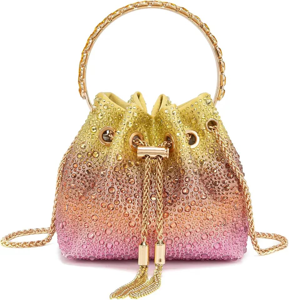 Sweetovo Rhinestone Evening Bag for Women Sparkly Colorful Clutch Purses