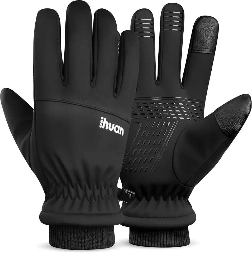 ihuan Winter Gloves for Men Women, Waterproof Warm Ski Snow Gloves Cold Weather, Thermal Touchscreen Skiing, Snowboarding, Motorcycle Running Driving Hiking Cycling Stocking Stuffers