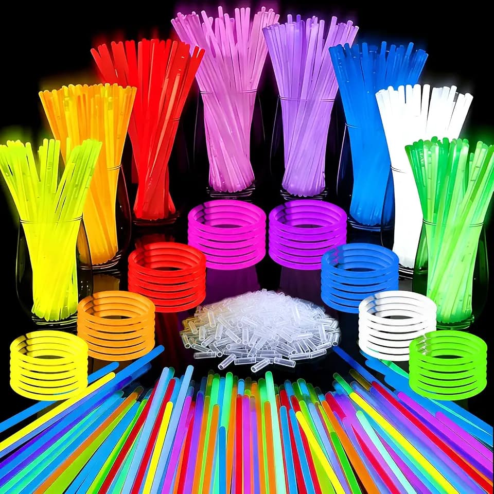 150 Knicklichter Party Set für Kinder, Ultrahelle Knicklicht 8-14 Std. Leuchtdauer,mit 150 Verbindern für Armband,Kette,8 Farben,Glow Sticks,Leuchtstäbe für Neon Party Deko,Geburtstag,Hochzeit