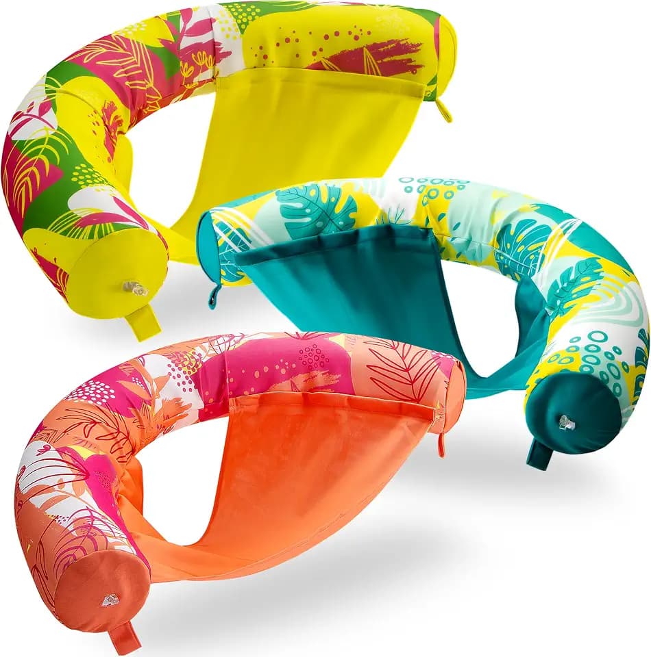 SLOOSH Inflatable Pool Noodle Chair, 3 Packs Pool Floats Noodle Sling Floatie, Swimming Party Floating Chair for Adult Party Summer Water Fun