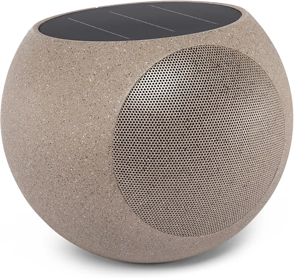 Victrola Zen - Outdoor Solar Bluetooth Speaker, IP65 Weatherproof - Stone