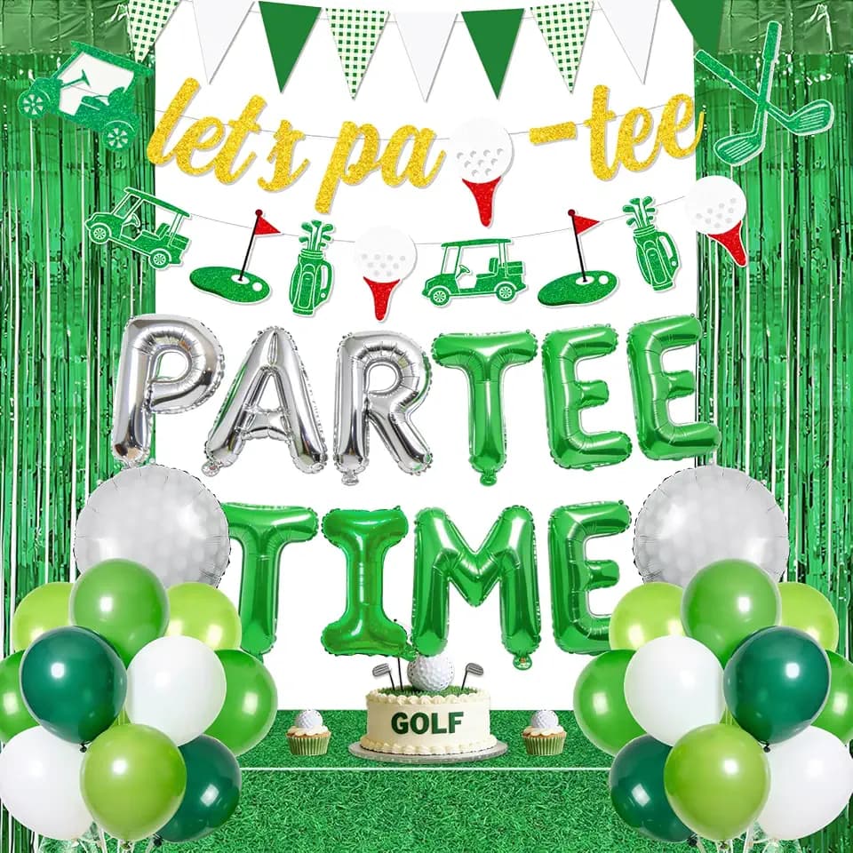 Golf Party Decorations, Golf Decorations For Party Include Green Balloons, Banner Sport Themed Party Supplies for Men and Women