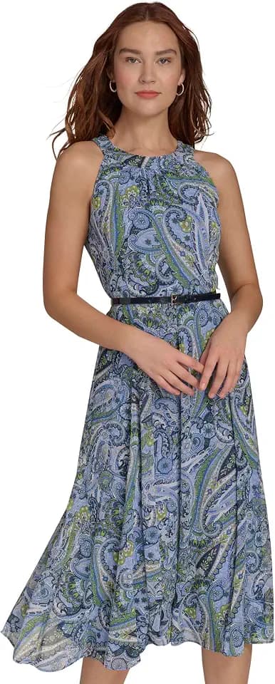 Tommy Hilfiger Solo Dot Chiffon Midi Dress