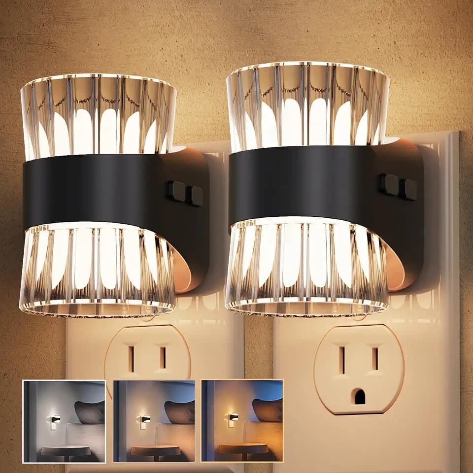 L LOHAS LED Night Light, Modern 3CCT Dimmable Night Lights Plug into Wall