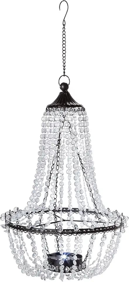 23.2-Inch Tall Hanging Metal and Acrylic Solar Garden Meadow® Chandelier