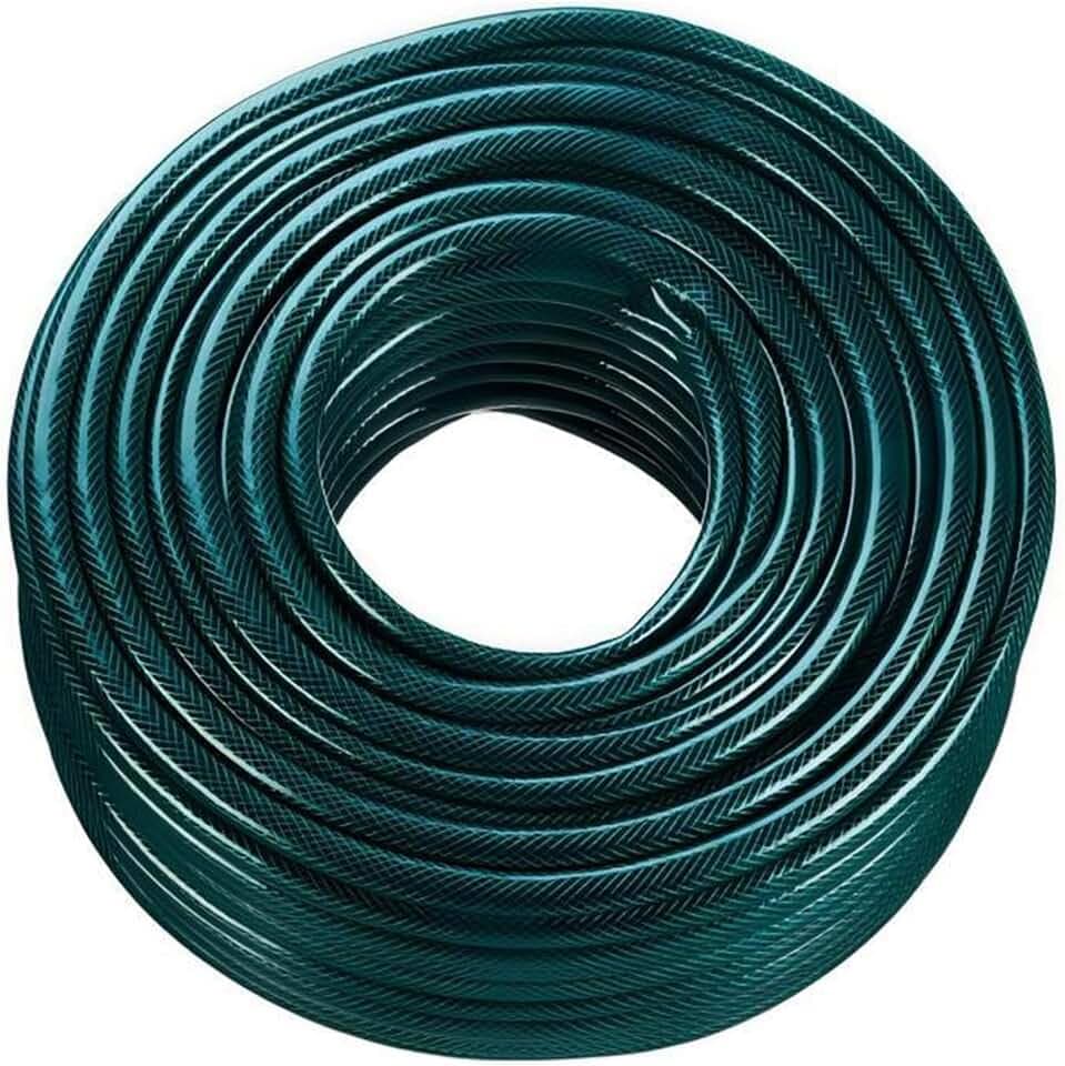Relaxdays Gartenschlauch, 50 Meter, 3/4 Zoll, 3-lagig, knickfest, UV-beständig, Gartenbewässerung, Wasserschlauch, grün