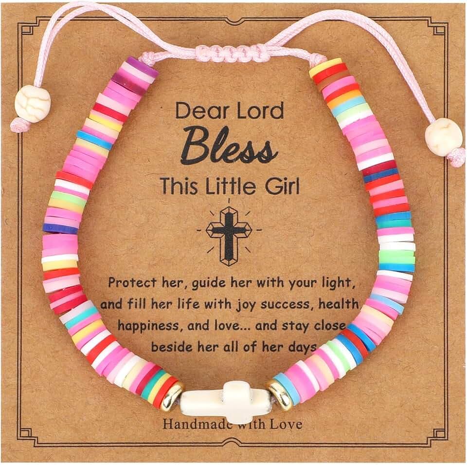 Cross Bracelets for Girls, Christian Jesus Baptism Communion Jewelry