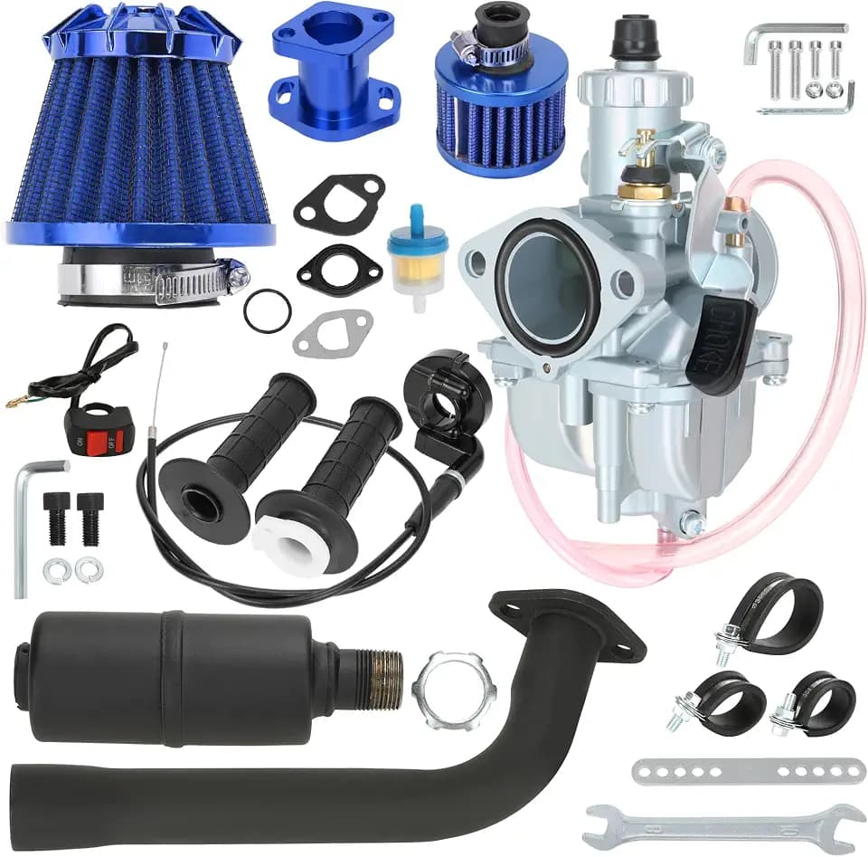 YOXUFA VM22 26mm Carburetor Stage 2 Kit Replacement for Predator 212cc 224cc 196cc Coleman CT200U BT200X Baja MB200 Mini Bike KT196 Go Kart 6.5HP GX160 Clone Engine Parts 212cc Exhaust Muffler