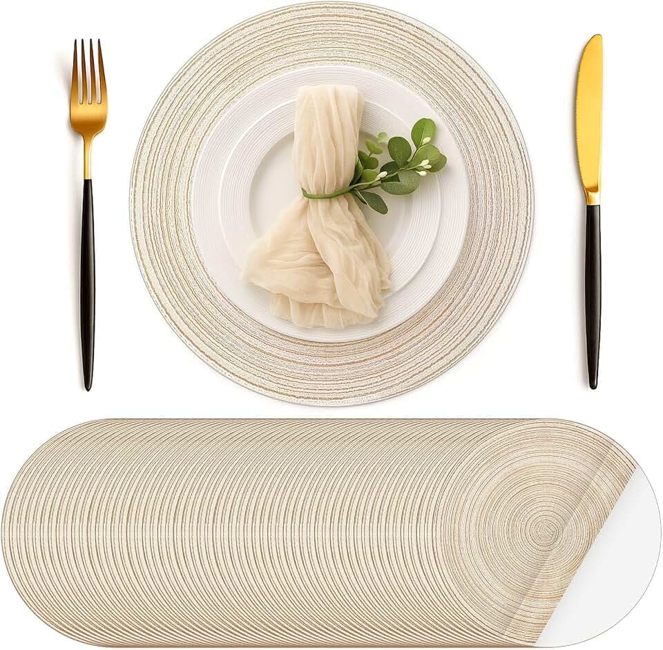 Geosar 100 Pcs Disposable Paper Placemat Cotton Woven 13'', Beige