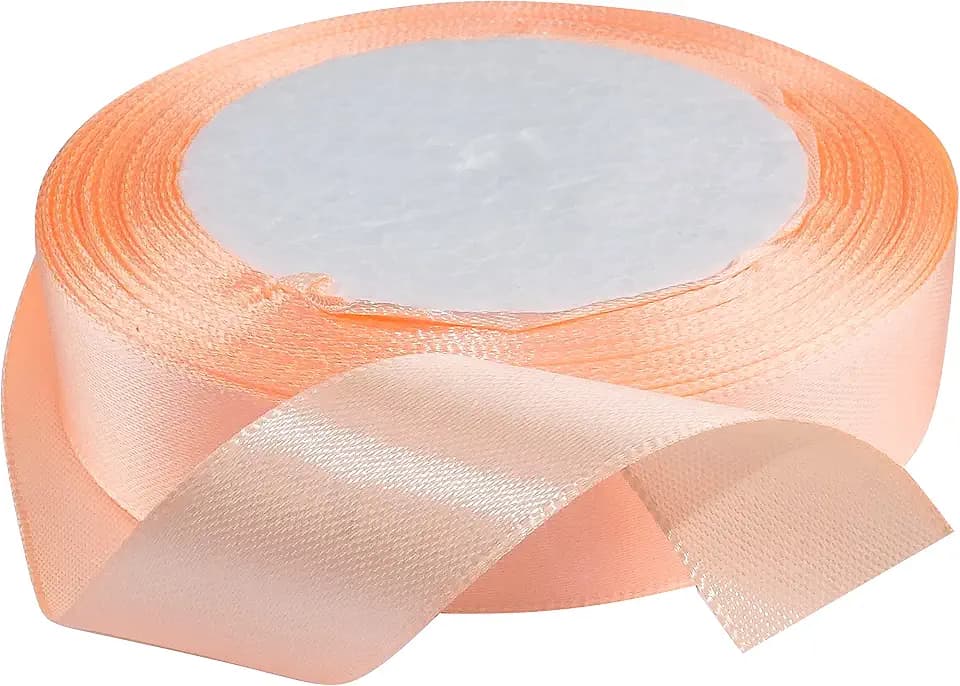 AERZETIX - C50356 - Satinband dekorativ glänzend fein - 20mm x 22 meter - pfirsich - kreative projekte nähkunst geschenkverpackung zur geburtstagsfeier