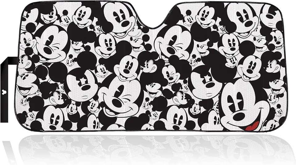 Plasticolor 003689R01 Disney Mickey Mouse Expressions Accordion Style Car Truck SUV Front Windshield Sunshade