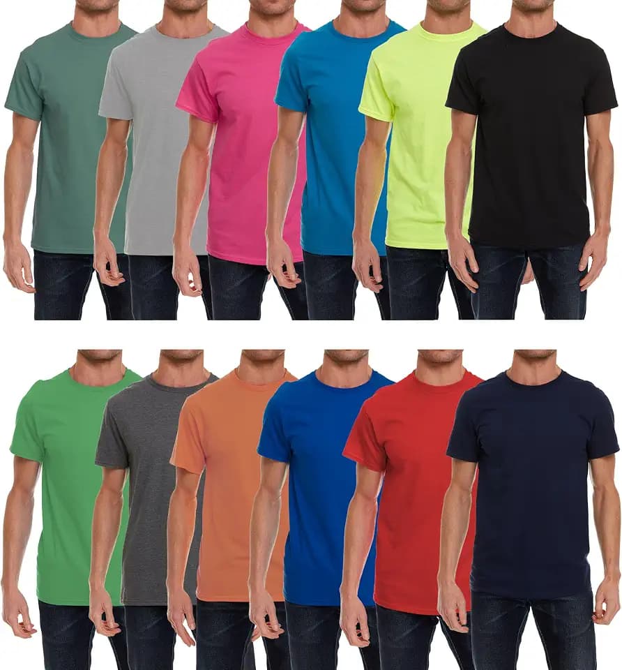 SOCKS'NBULK Men's Cotton Crew Neck Short Sleeve T-Shirts