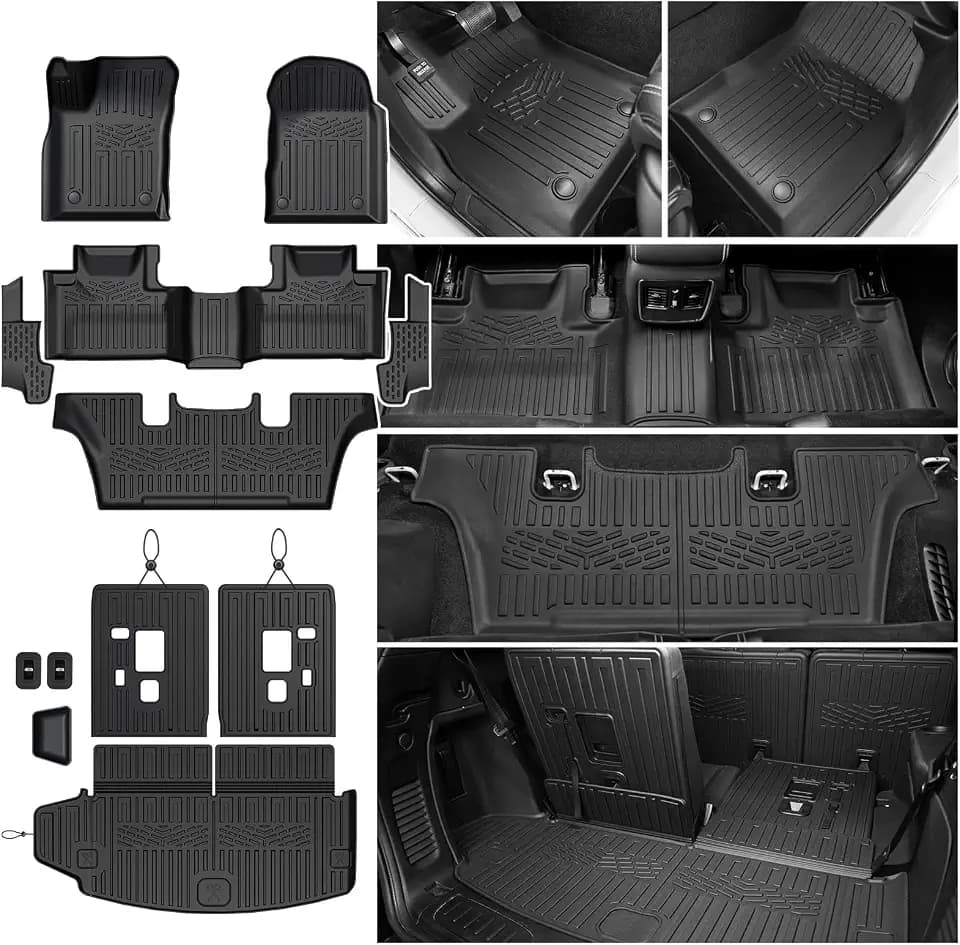 Floor Mats for Dodge Durango 2016-2026 6 Seats w/Captain Chair