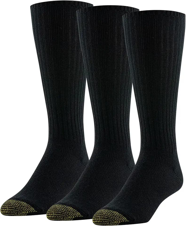GOLDTOE Men's Cotton Fluffies Crew Socks