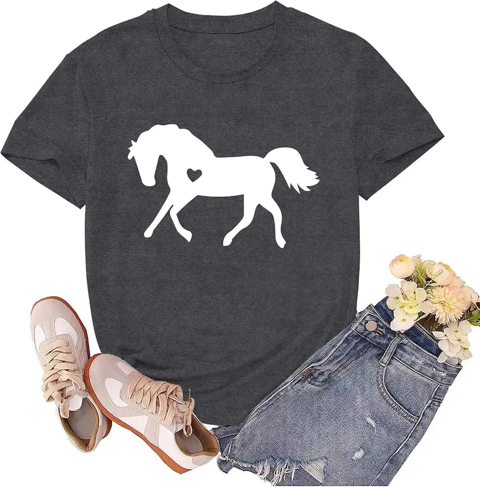 Horse Shirts for Women Horse Riding Tshirts Equestrian Shirt Animal Lover Tee Tops