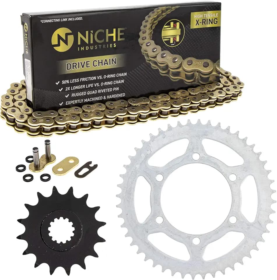 NICHE Drive Sprocket Chain Combo for Yamaha YZF-R6 YZF-R6S Front 16 Rear 48 Tooth 520V-X X-Ring 116 Links