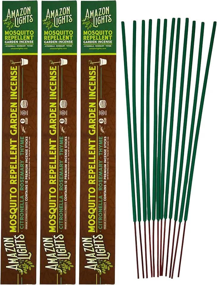 Amazon Lights Citronella Mosquito Repellent Garden Incense Sticks, 36 Ct