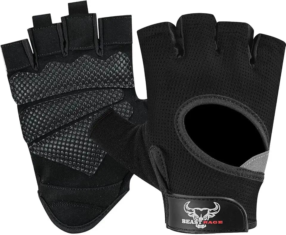 BEAST RAGE Gewichtheberhandschuhe für Männer und Frauen, Gym Handschuhe für Crossfit.Atmungsaktiv,rutschfest Silikon gepolsterte Handfläche Schutz Trainingshandschuhe für Gewichtheben
