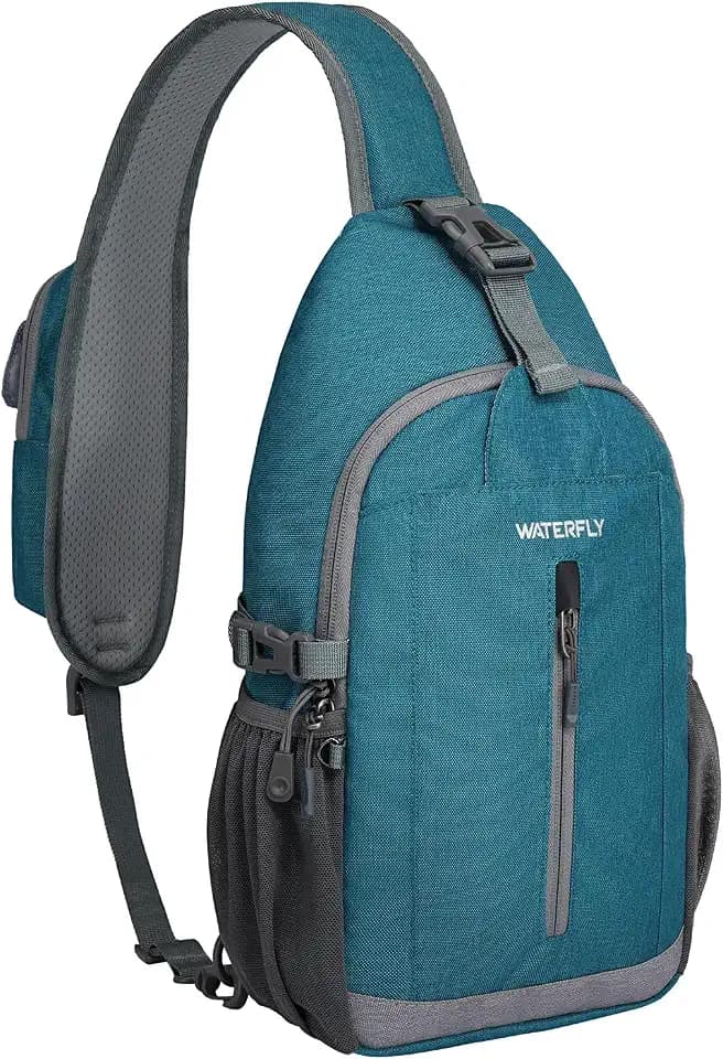 WATERFLY Small Crossbody Sling Bag: 8L Lightweight RFID Anti-Theft Travel