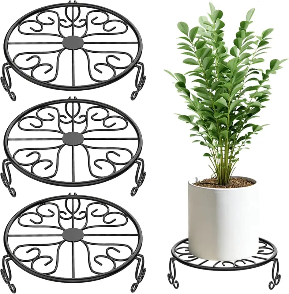 NSYOOMH 3-Pack Sturdy Plant Stand for Outdoor Indoor,Potted Plant Riser 9"
