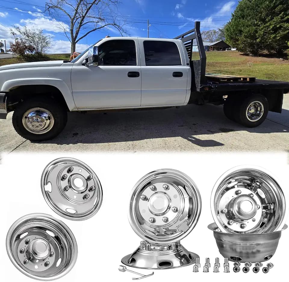 4X 17 Dually Wheel Simulators Fit for 11-25 Silverado 3500 / Sierra 3500 HD