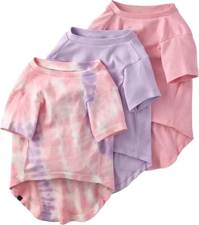 Pet Passion Toby II Dog T-Shirt, 3 Pack, Pink Tie Dye, X-Large