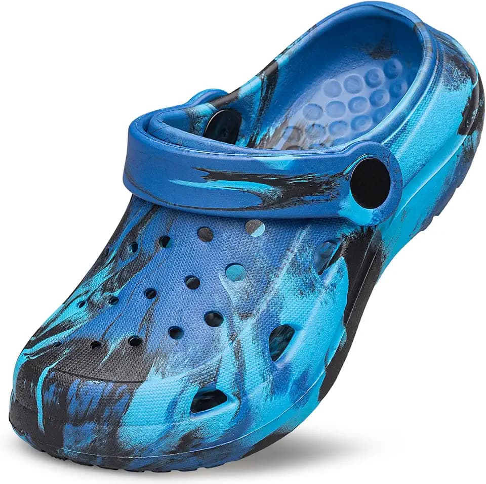 Toddler Kids Clogs Boys Girls Clogs Marbled Garden Shoes Unisex Child Slides Sandals Slip on Beach Slipper Water Shoes Indoor Outdoor(Toddler/Little Kids/Big Kids)