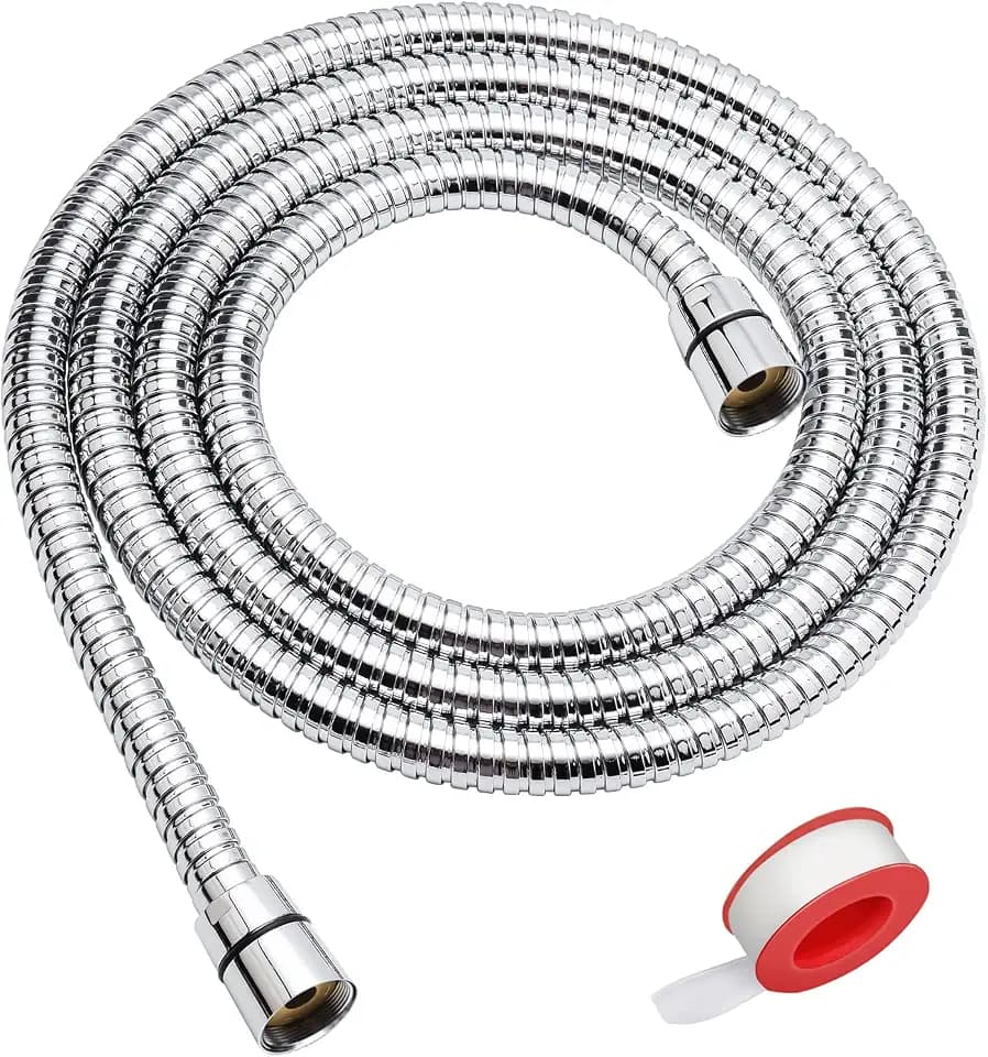 Blissland Shower Hose, 79 Inches Extra Long Stainless Steel Handheld Shower Head Hose with Brass Insert and Nut - Durable and Flexible(Chrome)
