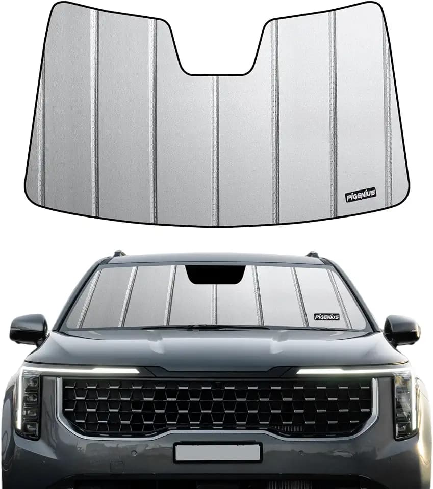 Pigenius Windshield Sun Shade Fits 2021-2024 Kia Carnival,Car Window Shades-Safeguard, gray