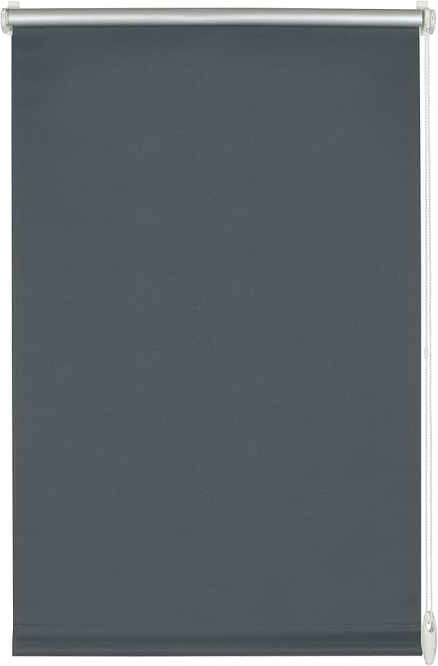 Gardinia EASYFIX Thermo-Rollo mit Thermo-Rückseite zum Klemmen oder Kleben, Höchste Lichtreflektion, Energiesparend, Lichtundurchlässig, Alle Montage-Teile inklusive, Schiefer, 60 x 150 cm (BxH) 12544