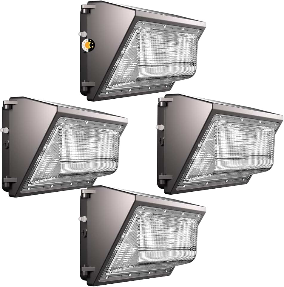 Lightdot 4 Pack 200W Wall Mount Wall Pack, 100-277V, 30000LM Dusk-to-Dawn, IP65 ETL, 60ft Coverage Area, Wall Pack LED Exterior Light for Parking Lots/Building Exteriors/Yard/Warehouse