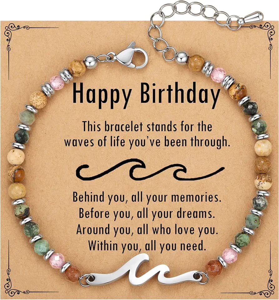 TONY & SANDY Friend Gifts for Women, Unique Birthday Gifts for Women, Sister Gift from Sister, Wave Bracelet, Christmas Stocking Stuffers for Woman Female, Bestie Friendship Bracelets
