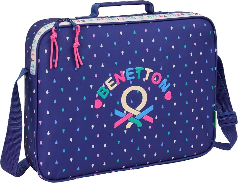 BENETTON DROP - Schultasche, Aktentasche, Umhängetasche, bequem und vielseitig, Qualität und Widerstandsfähigkeit, 38 x 6 x 28 cm