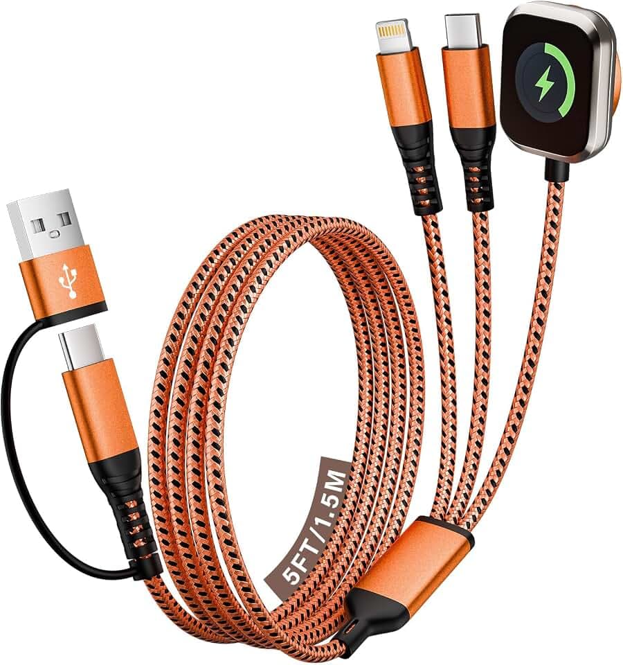 Travel Charger for iWatch, 3 in 2 Multi Charging Cable/Cord, Car Travel Use