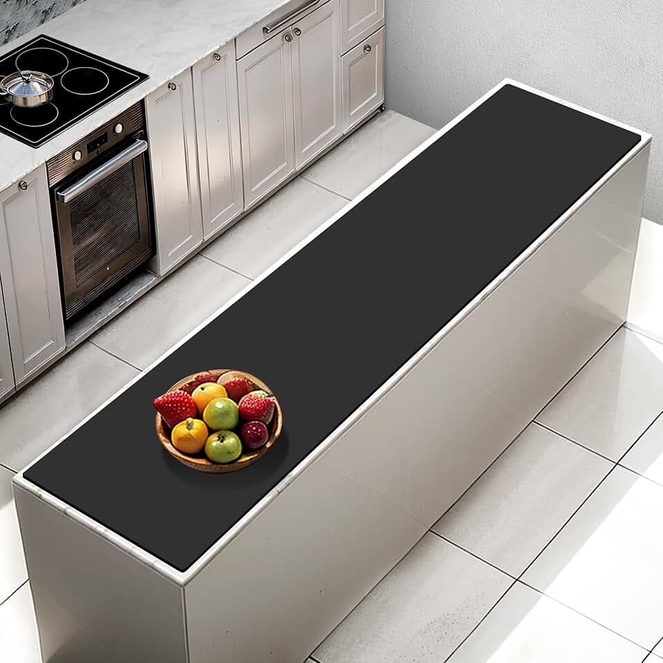 AECHY Silikonmatte Groß 200x50x0,2 cm, 2mm Dicke, Schwarz
