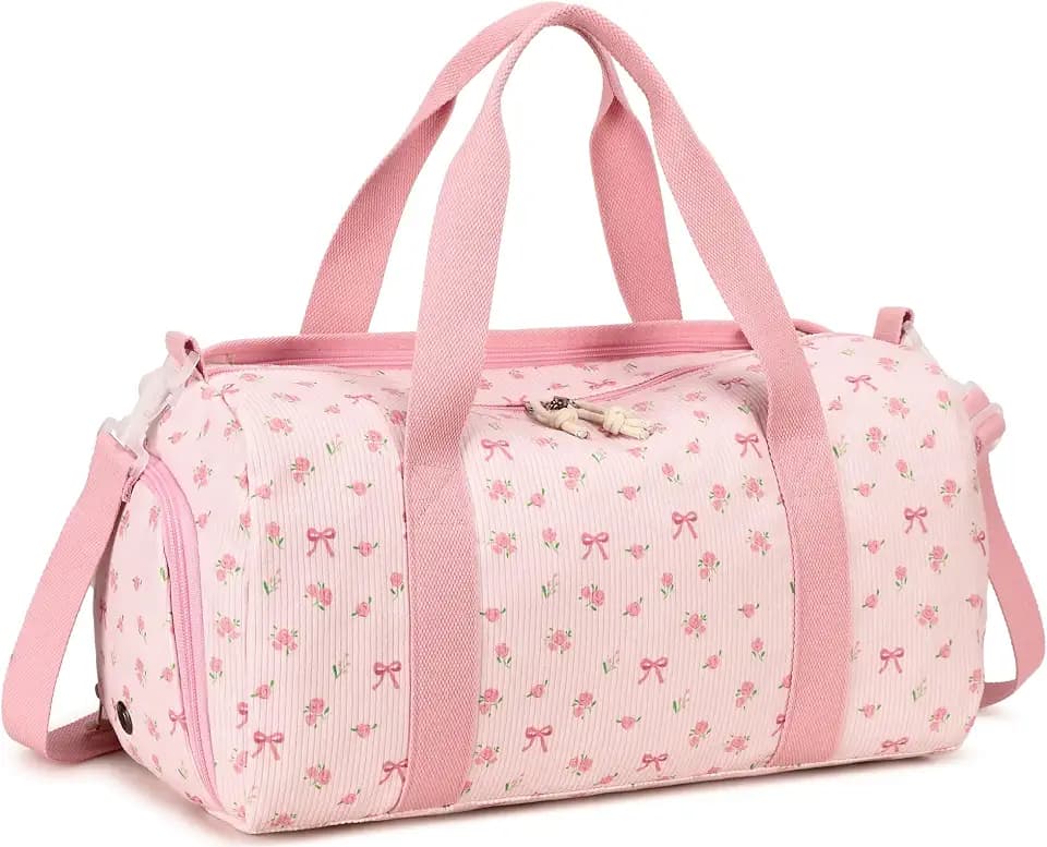 BTOOP Gym Duffle Bag for Women Girls, Sports Workout Travel Bag with Shoe Compartment, Weekender Bags Wet Pocket