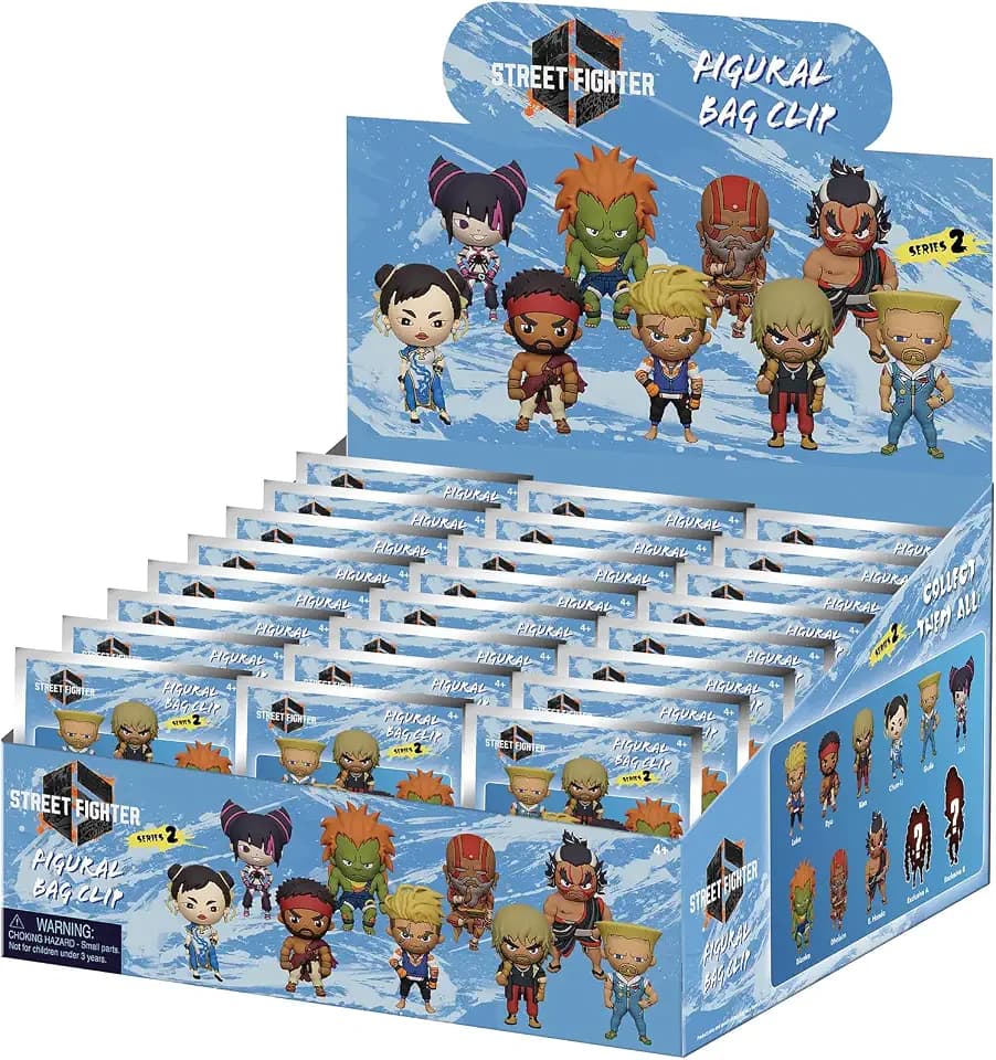 Street Fighter Series 2 – 5" Collectible Bag Clip – Blind Bag (ONE Random Figure) – Video Game Character Keychain/Backpack Accessory | Official Licensed Merchandise