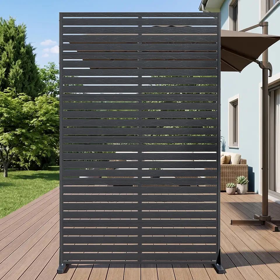NicBex Outdoor Privacy Screen, 72" Fence Panels with Stand for Outside,Black