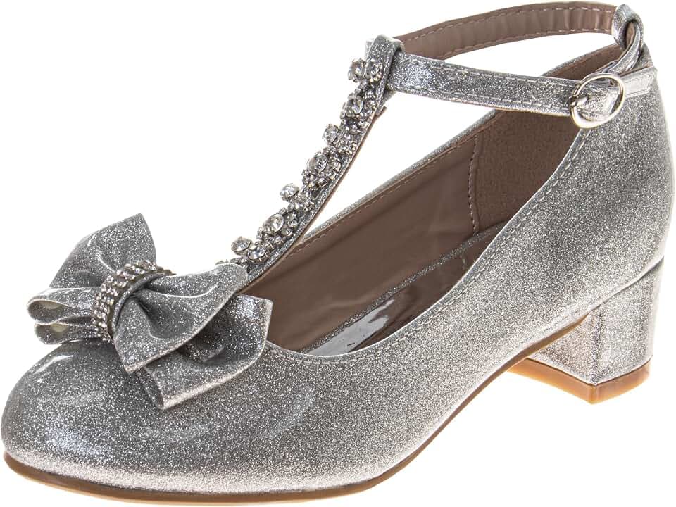 Josmo Girls Formal Dress Shoes Low Block Heel Slip-On Mary Jane Buckle Strap Pumps (Size Little Kid - Big Kid)