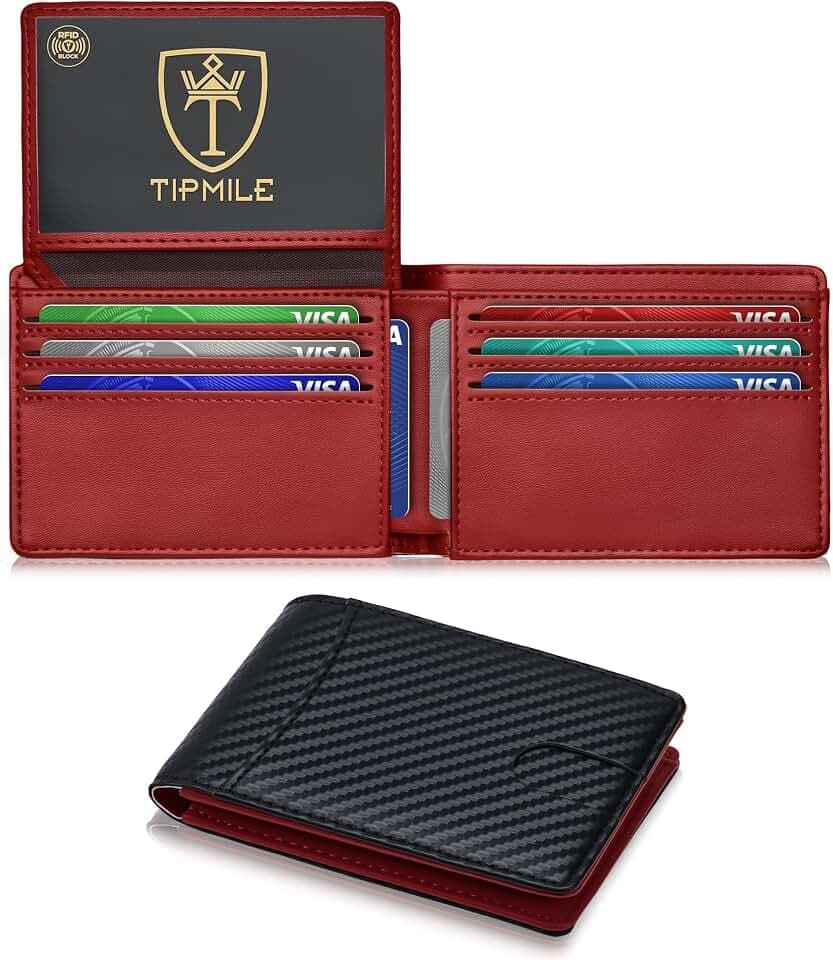 Tipmile Wallet for Men Slim RFID Blocking Credit Card Holder Leather Wallet