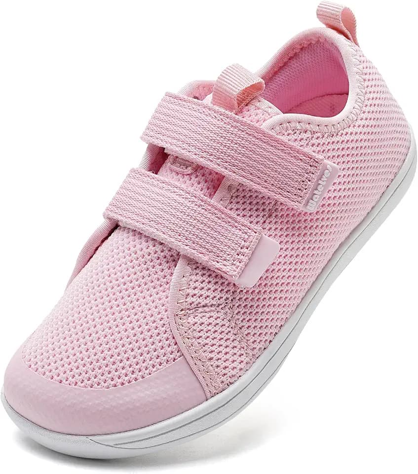 WateLves Toddler Little Kids Wide Barefoot Shoes The First Walking Shoes Girls Boys Breathable Zero Drop Minimalist Sneakers with Wide Toe Box Natural to Grow