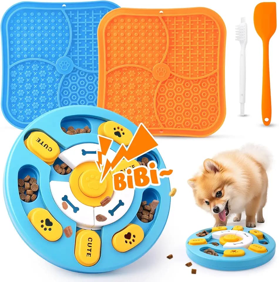 Dog Puzzle Toys with Dog Lick Mat for Small & Medium Dogs