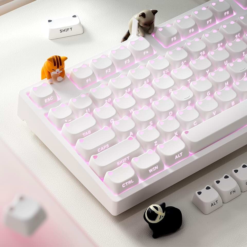 OHY Shimmeow Cute Cat Themed Keycaps Set for MX Mechanical Keyboard