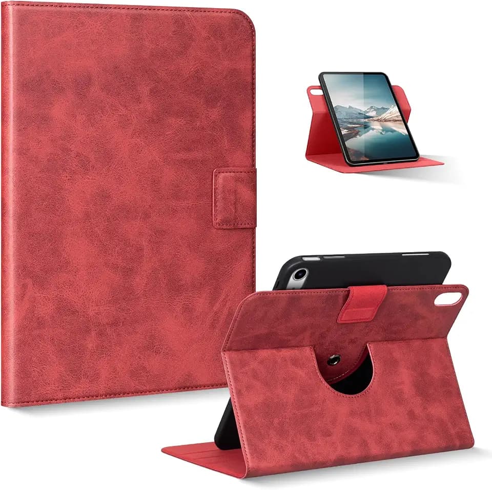Rotating Case for iPad A16 11th 11" 2025/iPad 10th 10.9" 2022.Red