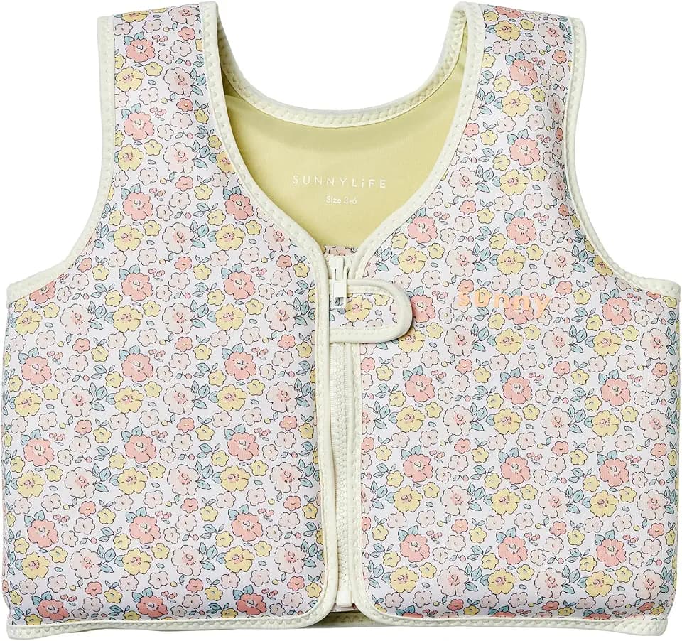 Sunnylife Swim Vest, 3-6, Into The Garden Ditsy Floral, EPE/Natural Rubber/Polyester, 15.75x14.17x1.97 inches, 1.49 lbs
