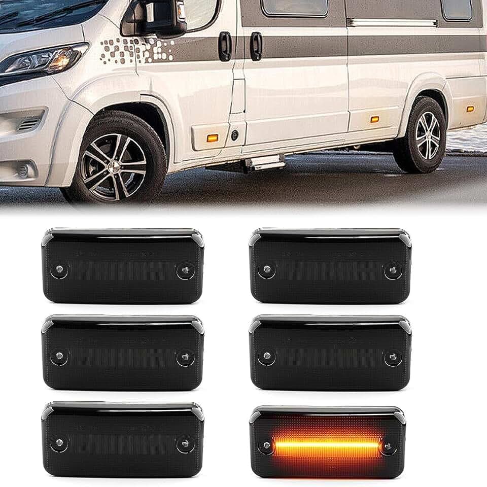 6X LED Seitenblinker Marker Blinker Bernsteinfarben Lichter, Seitenblinker Led Blinker Seitenmarkierung für Fi.at Ducato Peugeot Boxer Citroen Jumper Relay Daily Box Van